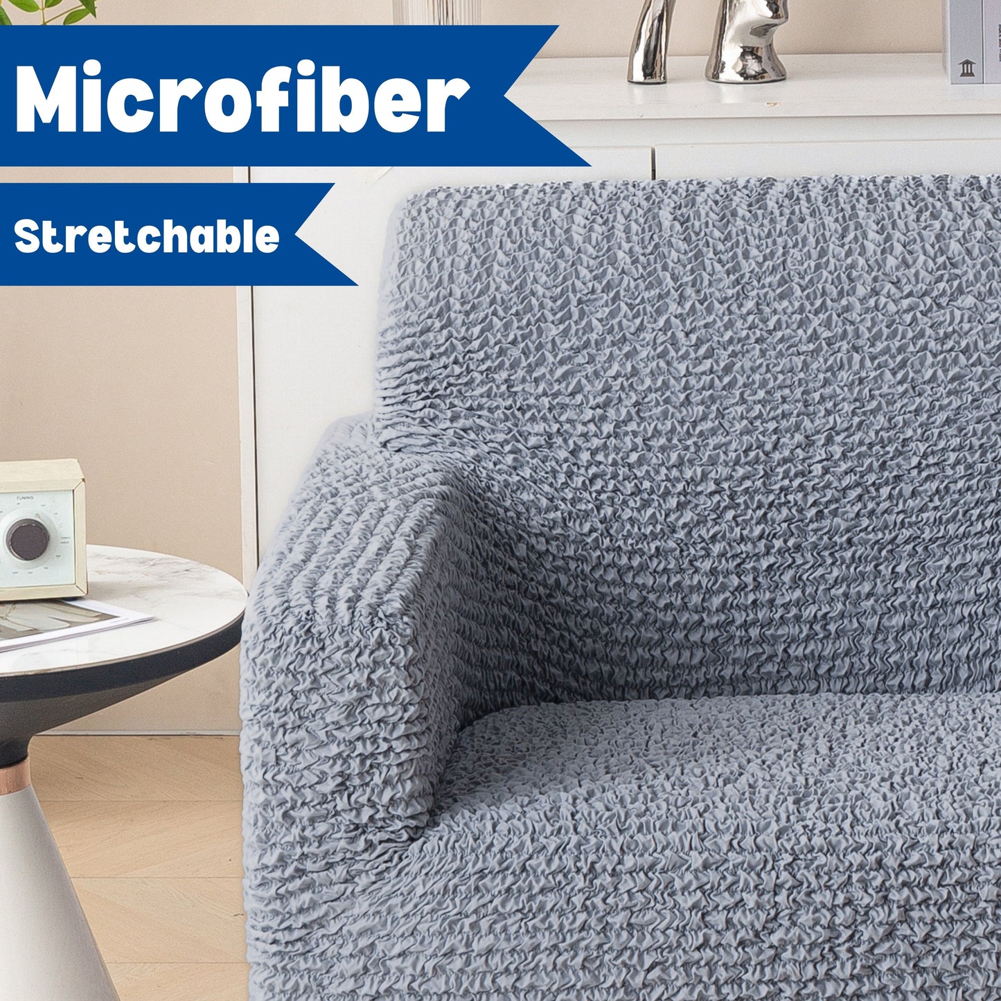 Microfiber Sofa Cover Set | Stretchable Italian Fabric Slipcover – Soft, Washable & Premium Fit