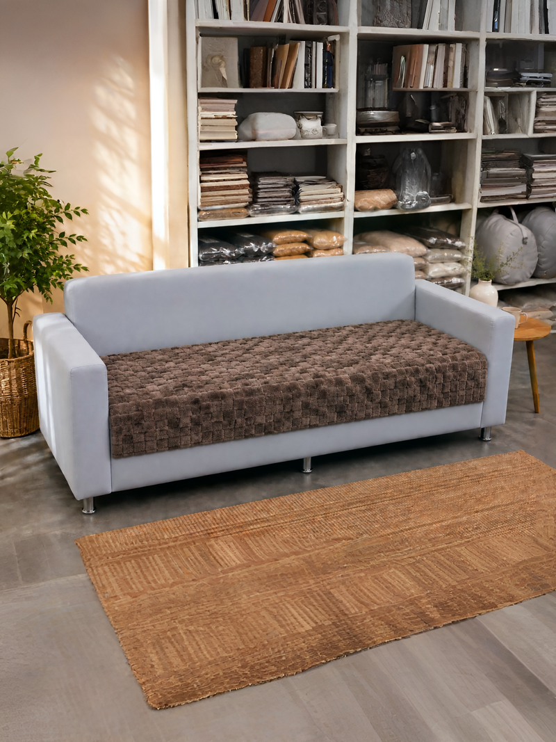 Extra Wide Pineapple Textured 3D Sofa Cover (90 cm, Coffee)