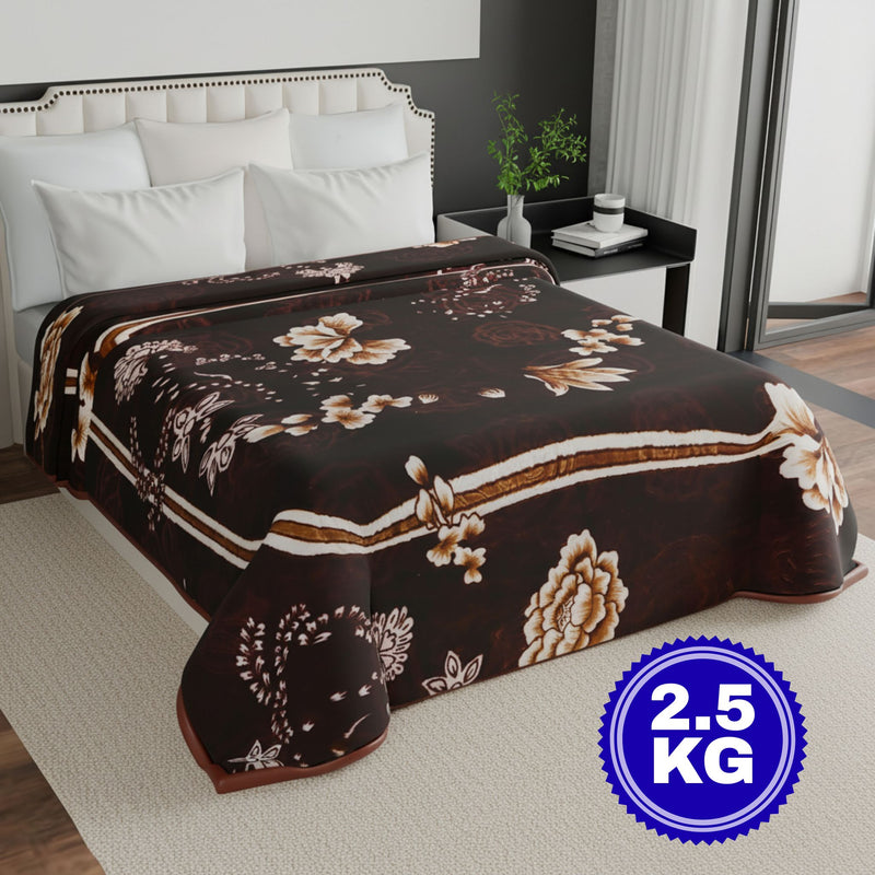 Luxury Modern Printed King Blanket 2.5 kg (Brown)