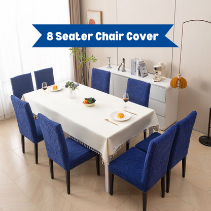 Knitted Jacquard Chair Cover | Stretchable Dining Chair Slipcover – Soft, Washable & Decorative