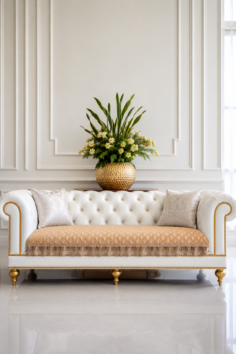 Premium Royal Maharaja Sofa Roll Mat (90 cm, Golden)