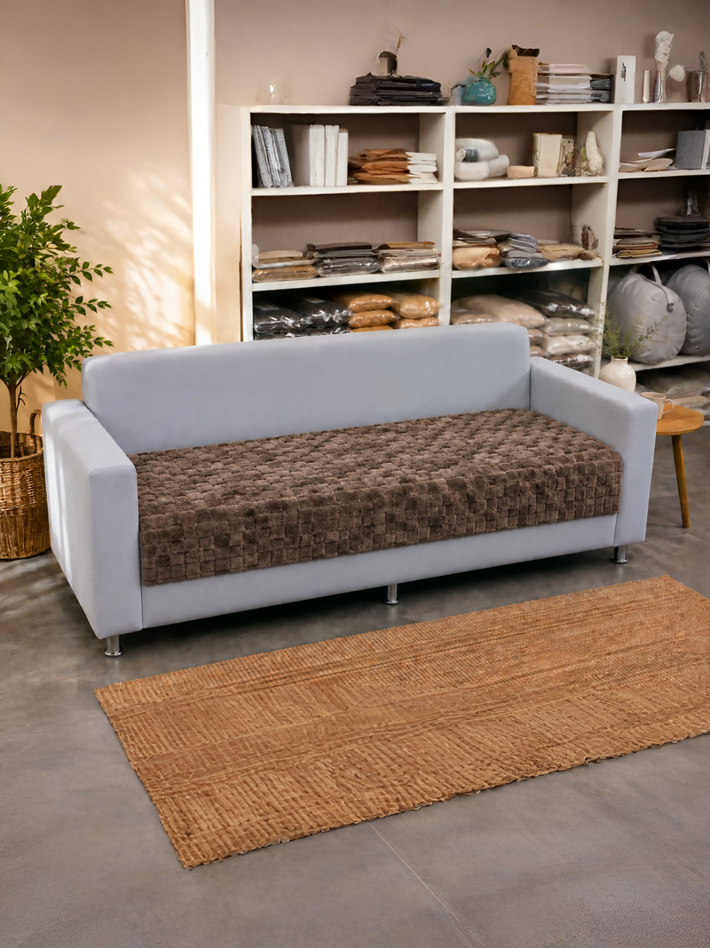 Pineapple Textured 3D Sofa Seat Cover (70 cm, Coffee)