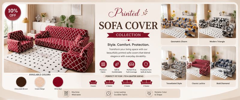 Printed sofa cover
