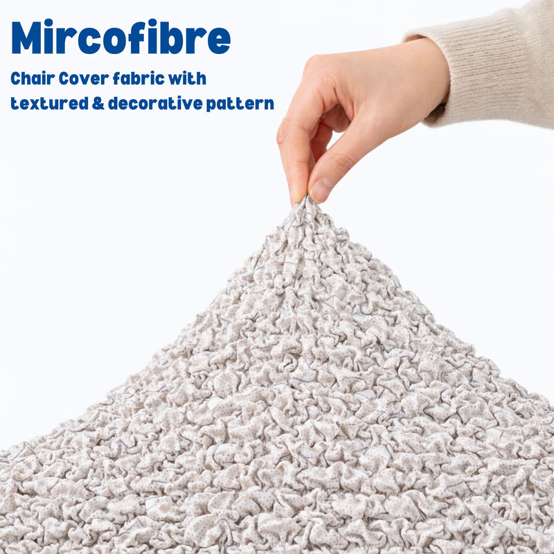 Premium 3+3 Seater Sofa Cover Set - Microfiber Stretchable Italian Textured Slipcovers (Cream)