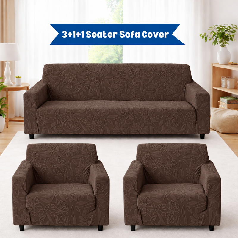Coffee 3+1+1 sofa cover set original main photo