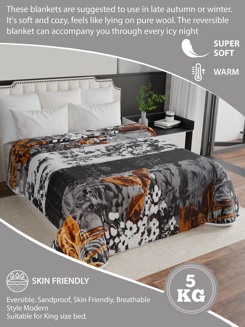 Luxury Modern Printed King Blanket 5 kg (Multi-Color)