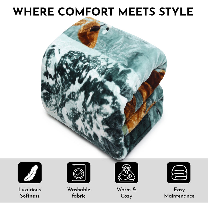 Luxury Modern Printed King Blanket 5 kg (Multi-Color)