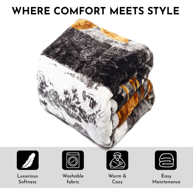 Luxury Modern Printed King Blanket 5 kg (Multi-Color)