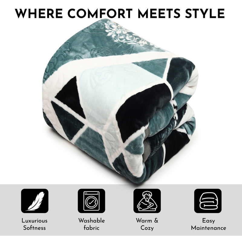 Luxury Modern Printed King Blanket 5 kg (Multi-Color)
