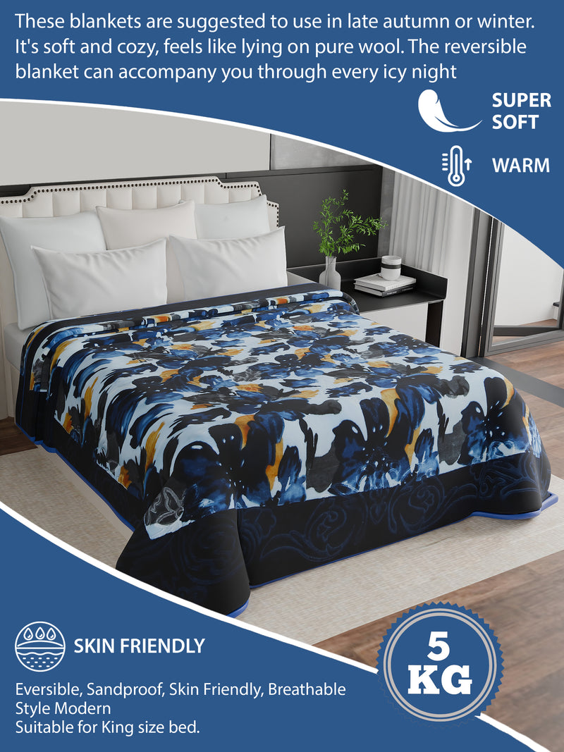 Luxury Modern Printed King Blanket 5 kg (Multi-Color)