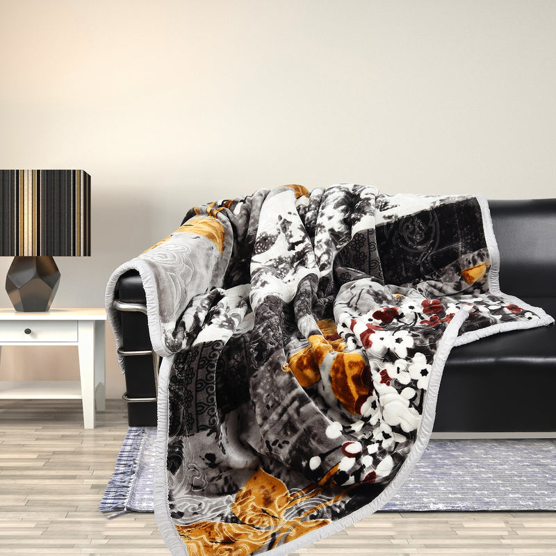Luxury Modern Printed King Blanket 5 kg (Multi-Color)