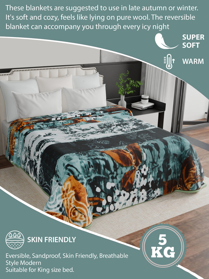 Luxury Modern Printed King Blanket 5 kg (Multi-Color)