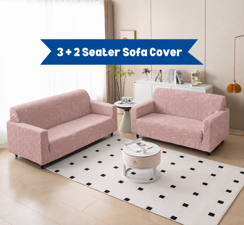 Pink 3+2 sofa cover set original photo
