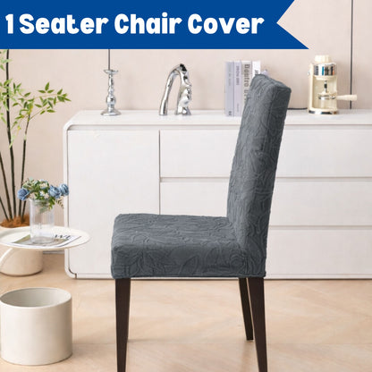 Knitted Jacquard Chair Cover | Stretchable Dining Chair Slipcover – Soft, Washable & Decorative