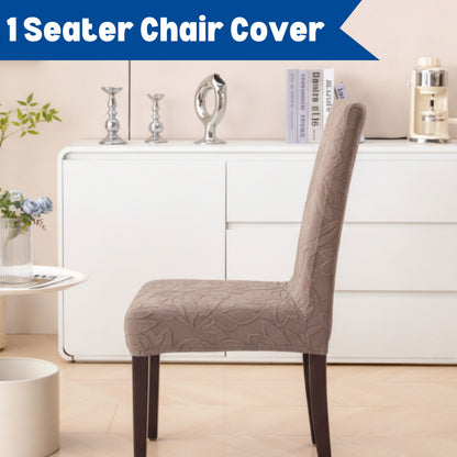 Knitted Jacquard Chair Cover | Stretchable Dining Chair Slipcover – Soft, Washable & Decorative