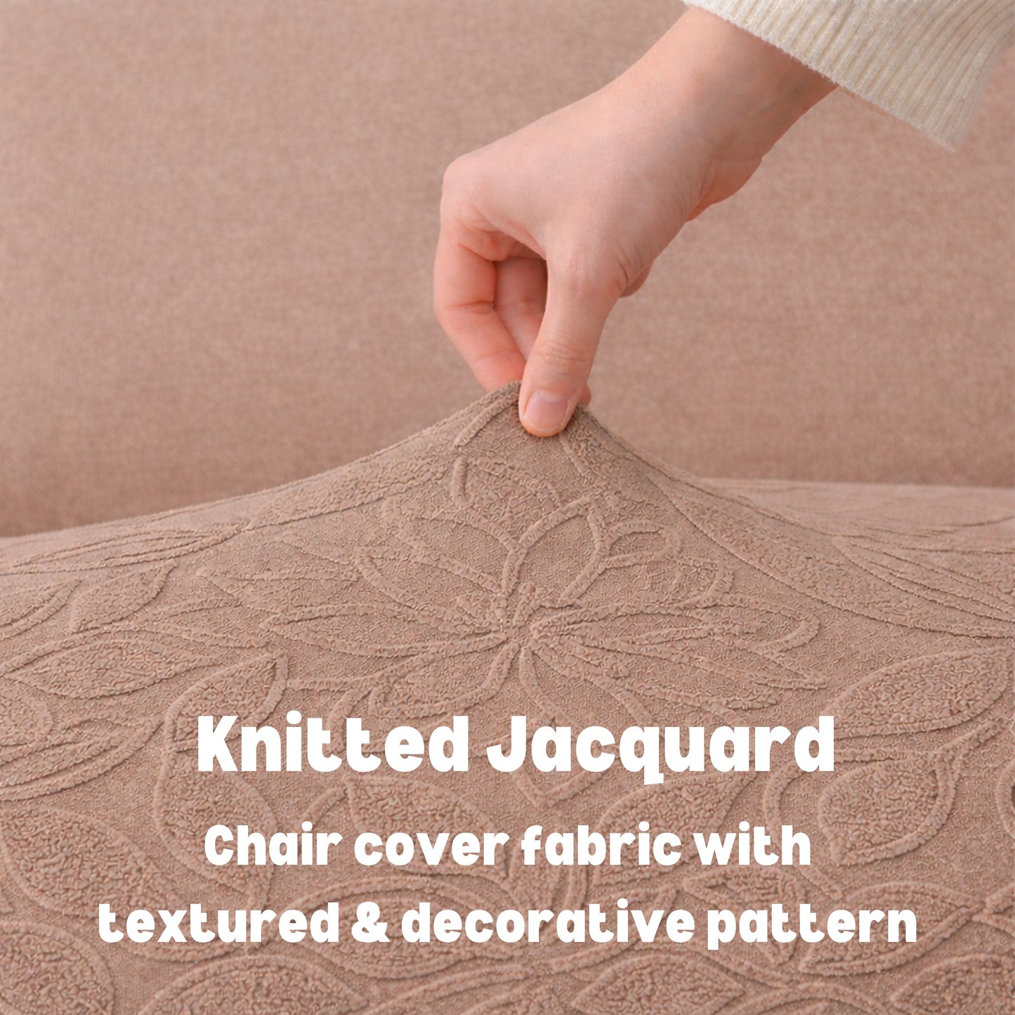 Knitted Jacquard Chair Cover | Stretchable Dining Chair Slipcover – Soft, Washable & Decorative