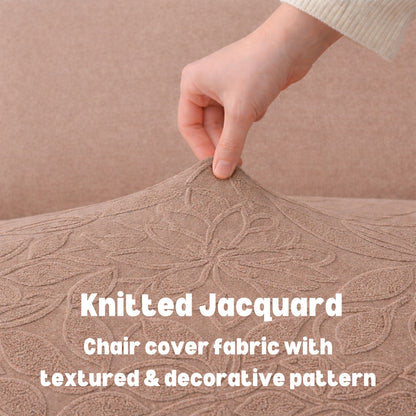 Knitted Jacquard Chair Cover | Stretchable Dining Chair Slipcover – Soft, Washable & Decorative