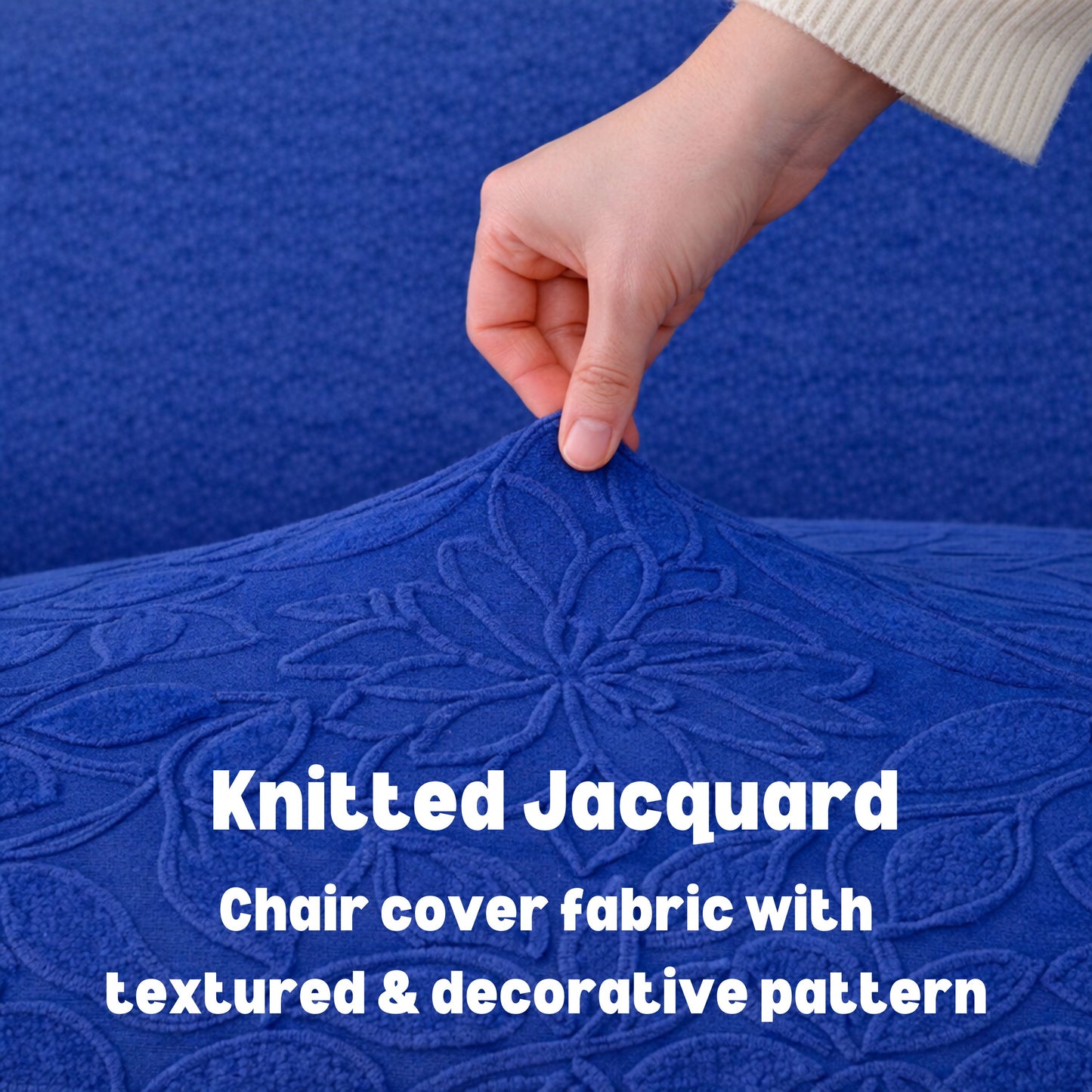 Knitted Jacquard Chair Cover | Stretchable Dining Chair Slipcover – Soft, Washable & Decorative