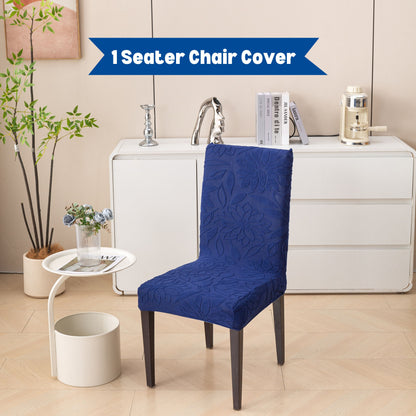 Knitted Jacquard Chair Cover | Stretchable Dining Chair Slipcover – Soft, Washable & Decorative