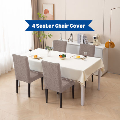Knitted Jacquard Chair Cover | Stretchable Dining Chair Slipcover – Soft, Washable & Decorative