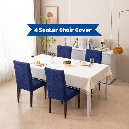 Knitted Jacquard Chair Cover | Stretchable Dining Chair Slipcover – Soft, Washable & Decorative