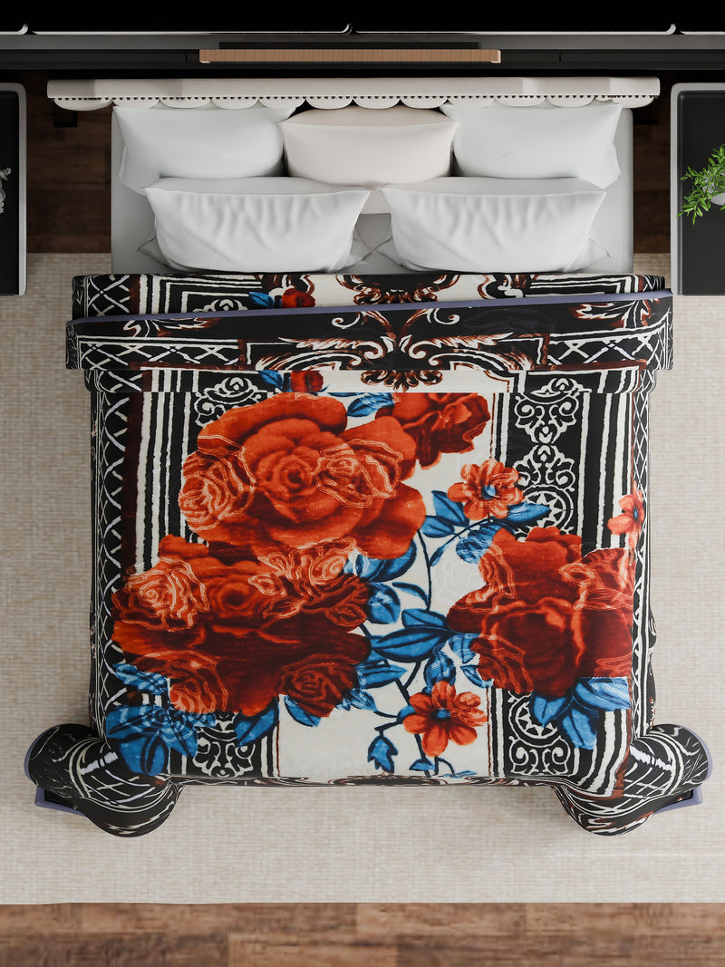Luxury Modern Printed King Blanket 2.5 kg (Premium Black)