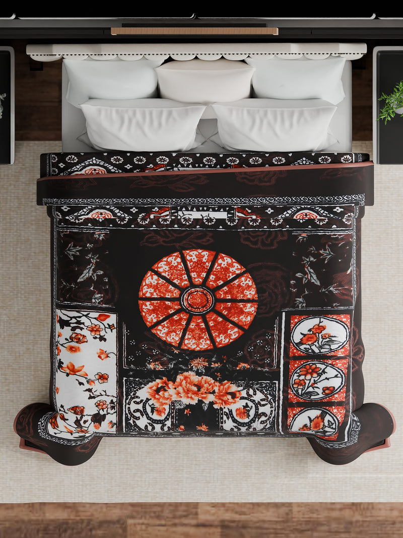 Luxury Modern Printed King Blanket 2.5 kg (Brown)