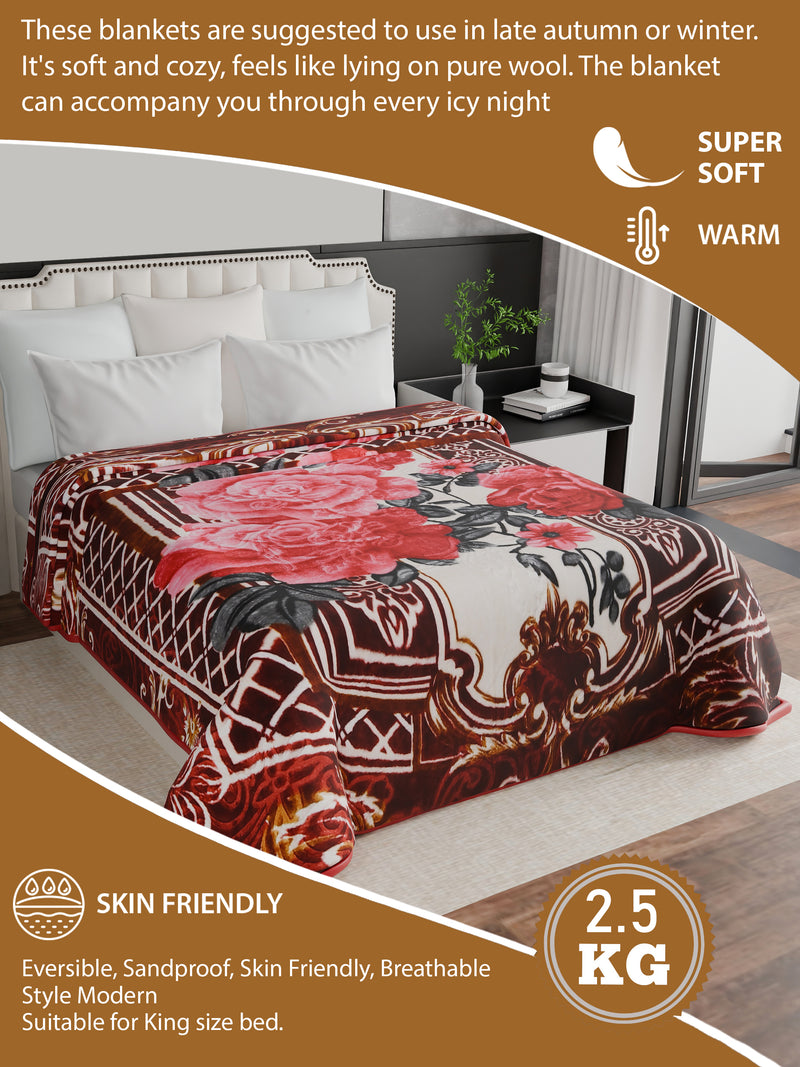 Luxury Modern Printed King Blanket 2.5 kg (Multi-Color)