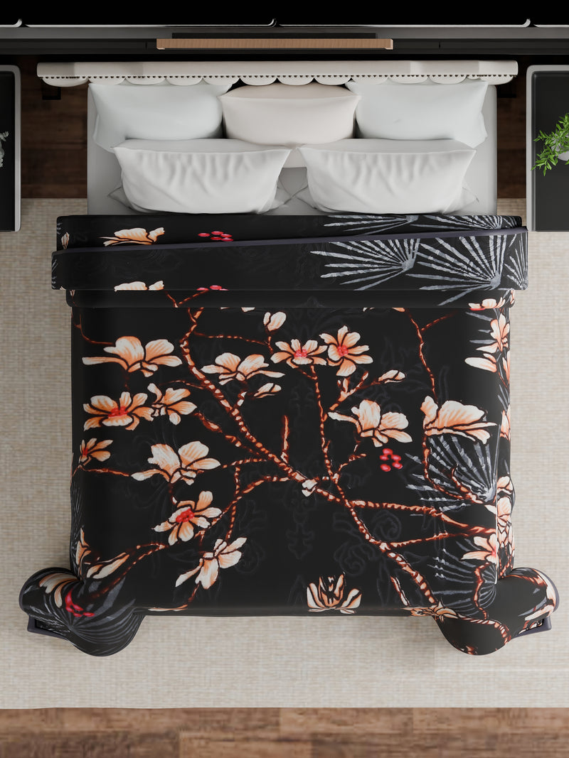 Luxury Modern Printed King Blanket 2.5 kg (Premium Black)