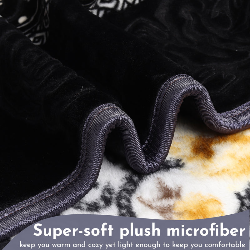 Luxury Modern Printed King Blanket 2.5 kg (Premium Black)