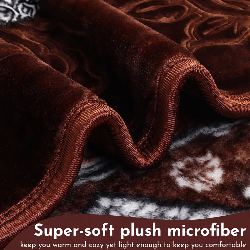 Luxury Modern Printed King Blanket 2.5 kg (Brown)