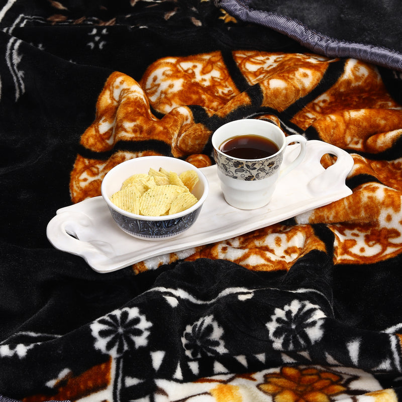 Luxury Modern Printed King Blanket 2.5 kg (Premium Black)
