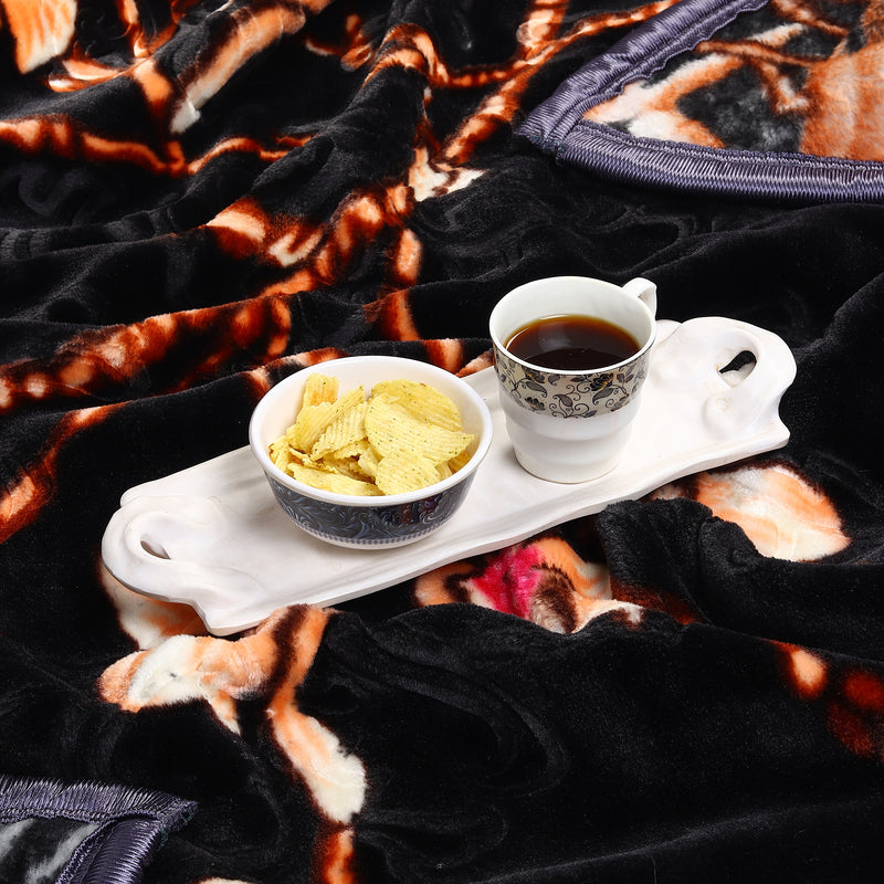 Luxury Modern Printed King Blanket 2.5 kg (Premium Black)
