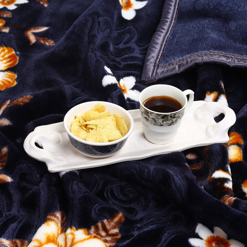 Luxury Modern Printed King Blanket 2.5 kg (Blue)