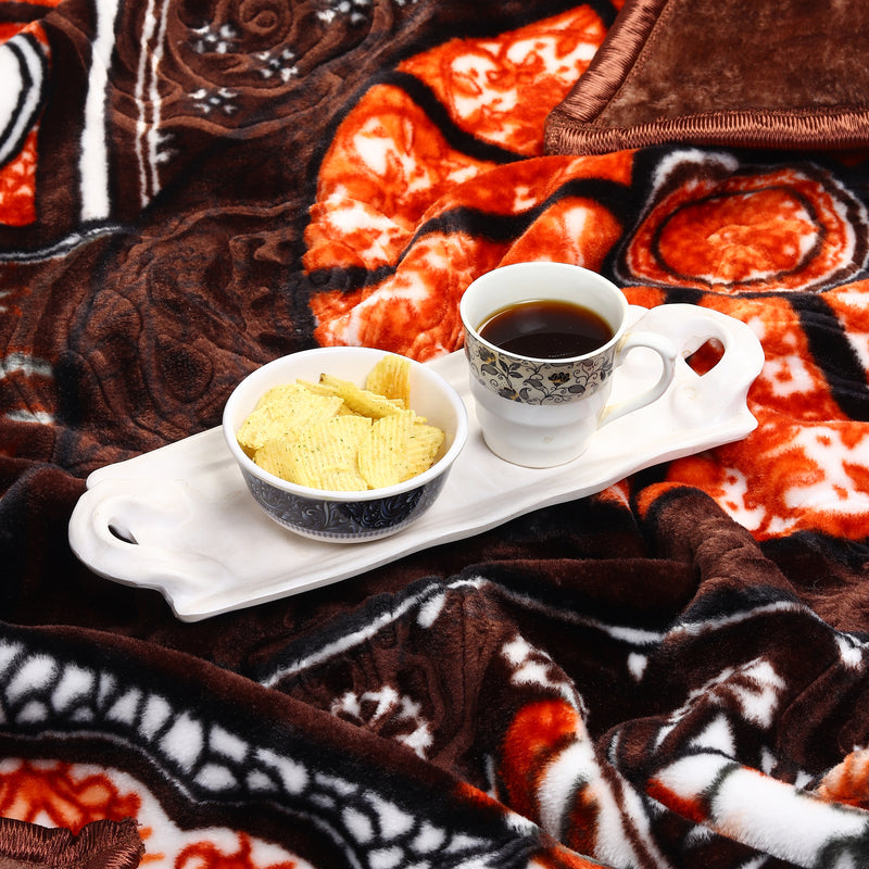 Luxury Modern Printed King Blanket 2.5 kg (Brown)