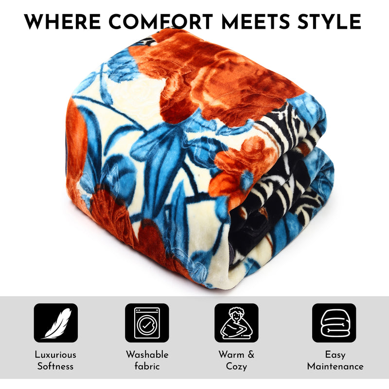 Luxury Modern Printed King Blanket 2.5 kg (Premium Black)