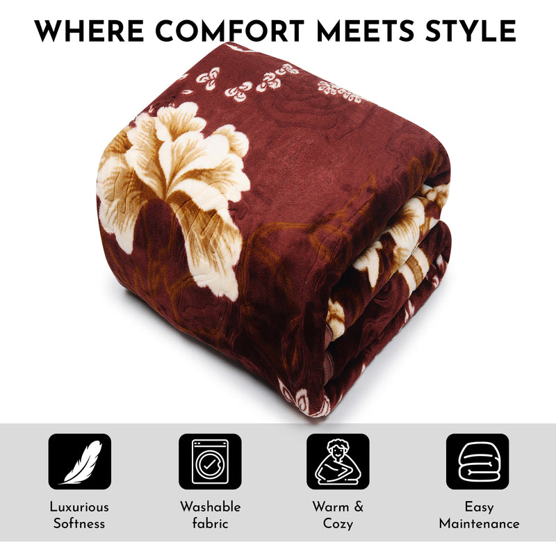 Luxury Modern Printed King Blanket 2.5 kg (Brown)