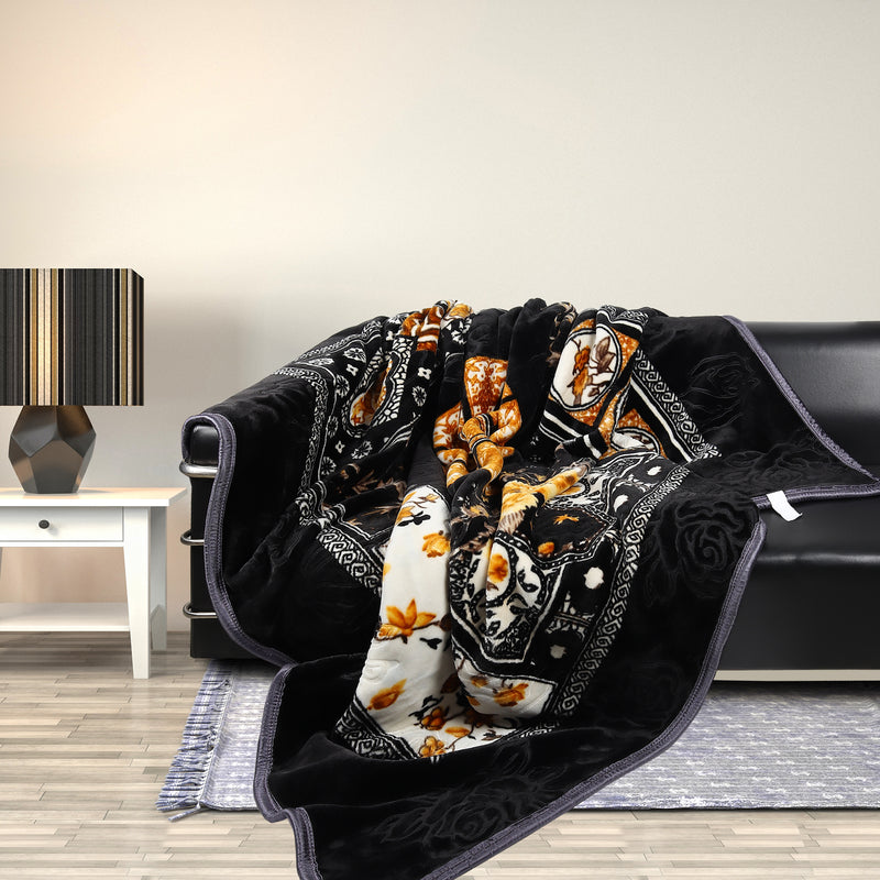 Luxury Modern Printed King Blanket 2.5 kg (Premium Black)