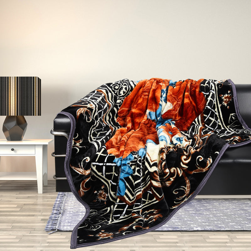 Luxury Modern Printed King Blanket 2.5 kg (Premium Black)