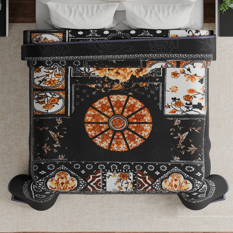 Luxury Modern Printed King Blanket 2.5 kg (Premium Black)