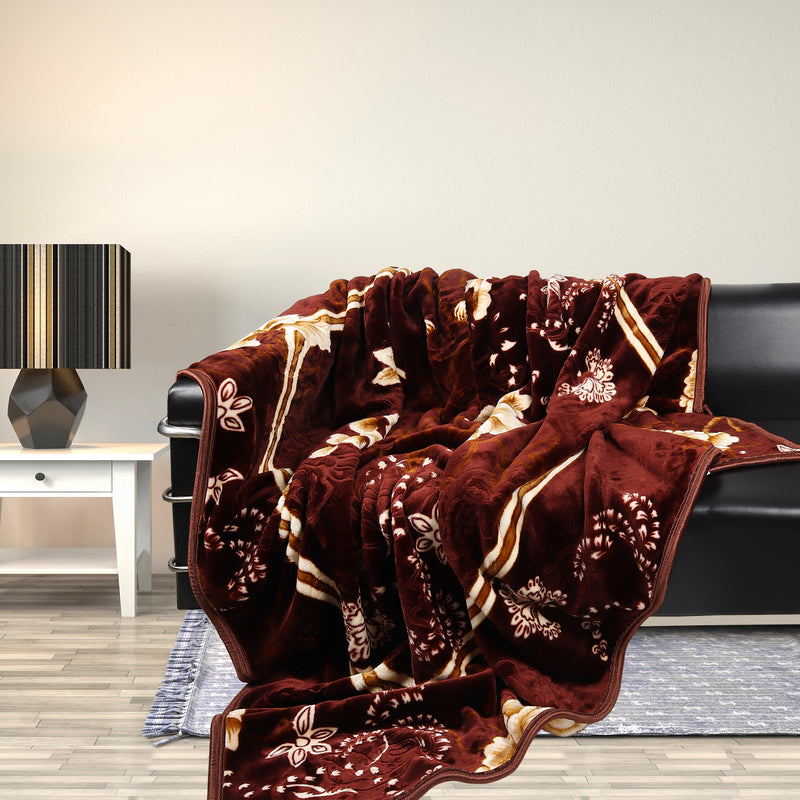 Luxury Modern Printed King Blanket 2.5 kg (Brown)