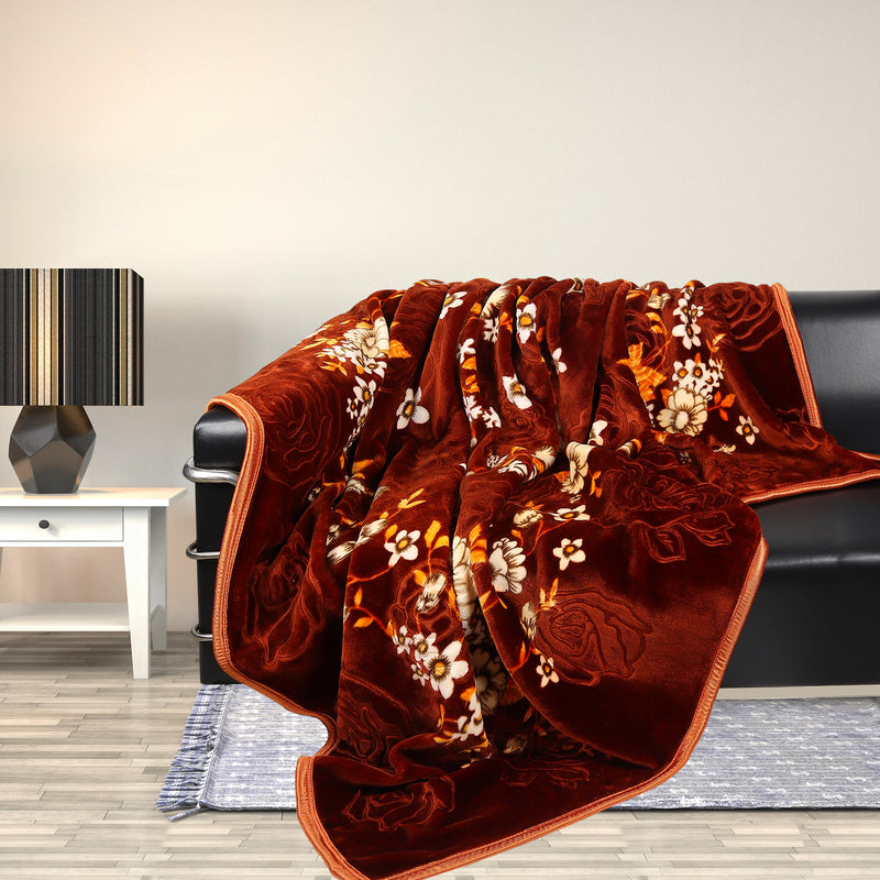 Luxury Modern Printed King Blanket 2.5 kg (Brown)