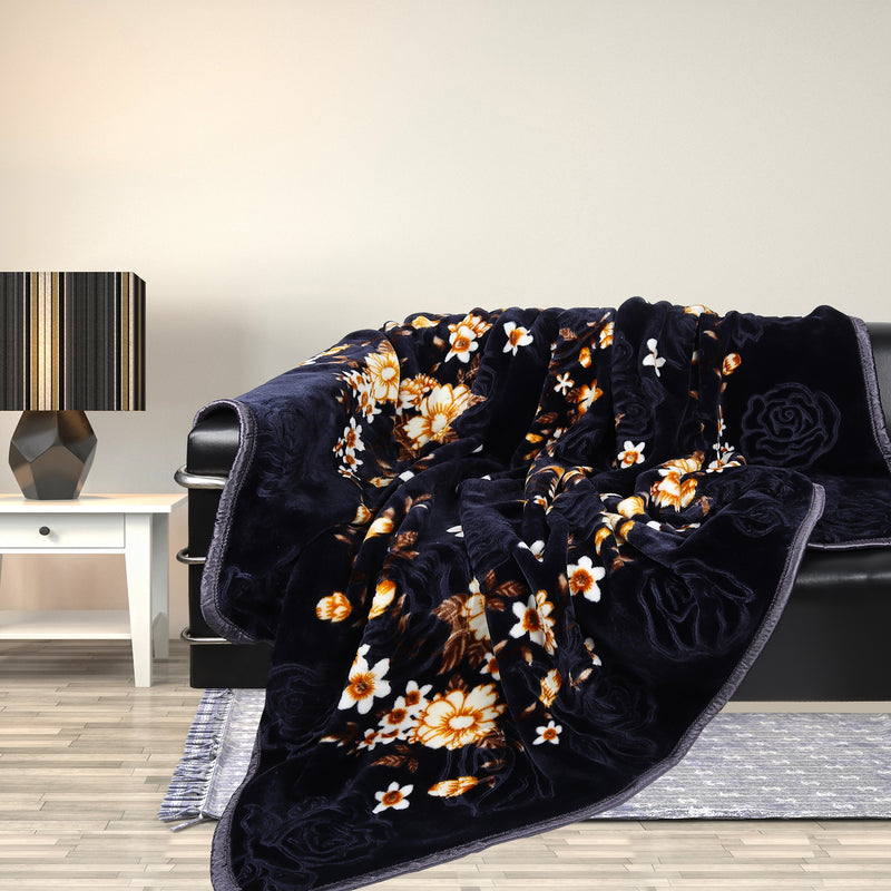 Luxury Modern Printed King Blanket 2.5 kg (Blue)