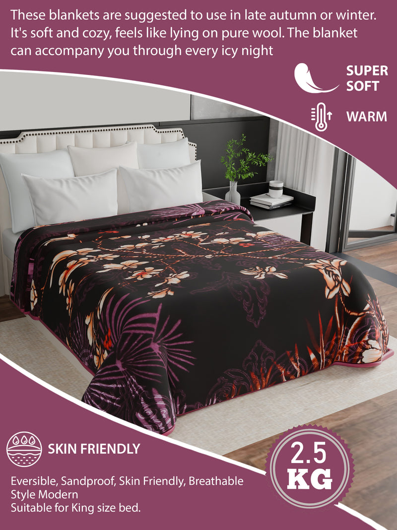 Luxury Modern Printed King Blanket 2.5 kg (Red)