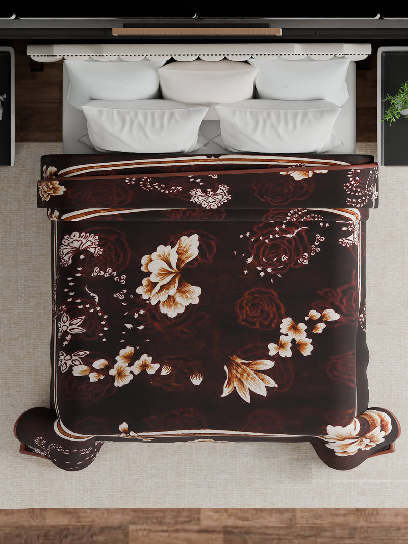 Luxury Modern Printed King Blanket 2.5 kg (Brown)