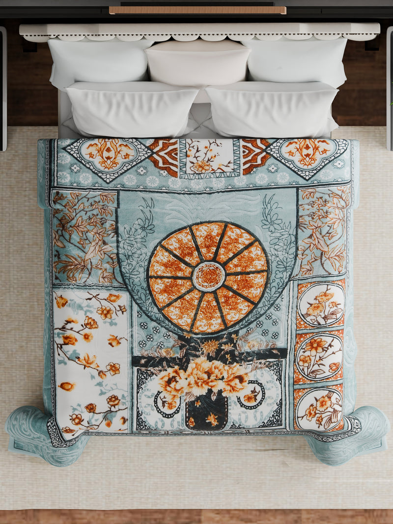 Luxury Modern Printed King Blanket 2.5 kg (Pista Green)