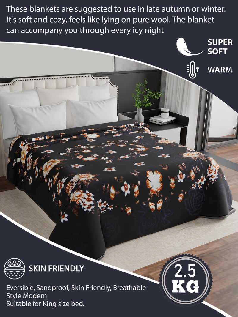 Luxury Modern Printed King Blanket 2.5 kg (Blue)