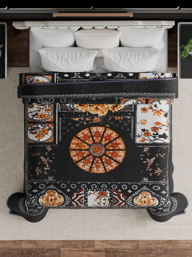 Luxury Modern Printed King Blanket 2.5 kg (Premium Black)