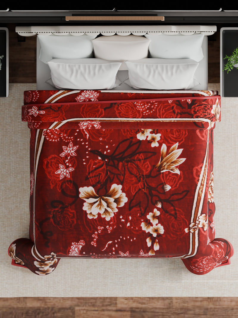 Luxury Modern Printed King Blanket 2.5 kg (Red)