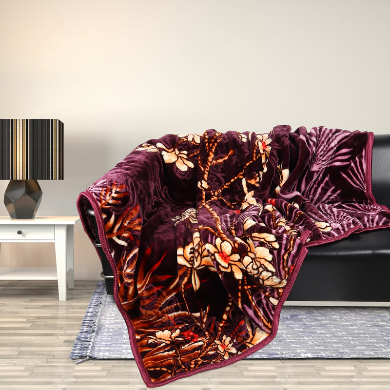 Luxury Modern Printed King Blanket 2.5 kg (Red)